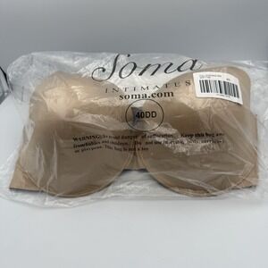NWT Soma Vanishing Back Full Coverage Bra‎ Sz 40DD In Soft Tan